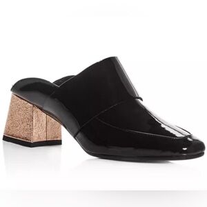 ASKA Women's Patent Leather Mid Heel Mules - 100% Exclusive